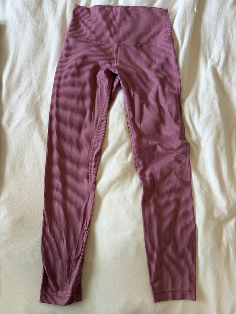 Lululemon Ribbed Leggings - Mauve pink color